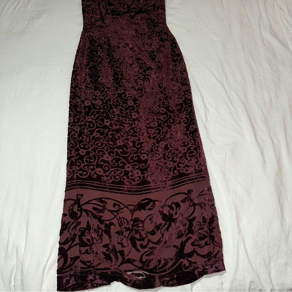 Scott McClintock Rich Maroon Velvet Dress